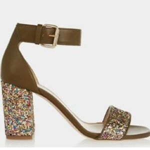 J Crew Glitter Block Heels/Sandals